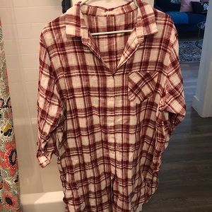 Plaid Button Down Tunic